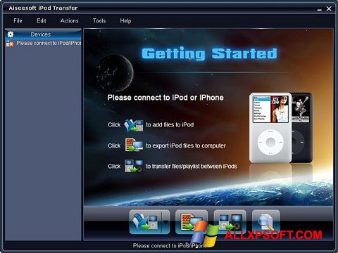 ภาพหน้าจอ iPhone PC Suite สำหรับ Windows XP