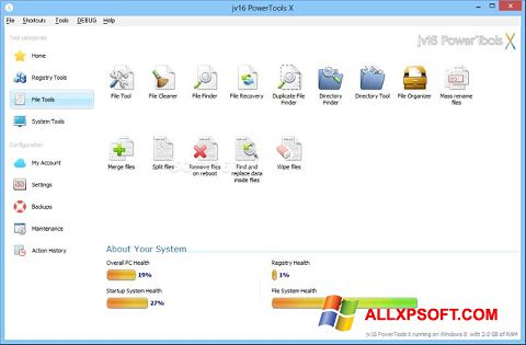 ภาพหน้าจอ jv16 PowerTools สำหรับ Windows XP