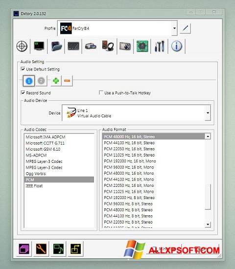 ภาพหน้าจอ Dxtory สำหรับ Windows XP