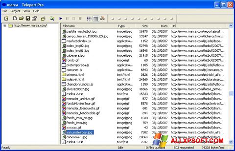 ภาพหน้าจอ Teleport Pro สำหรับ Windows XP