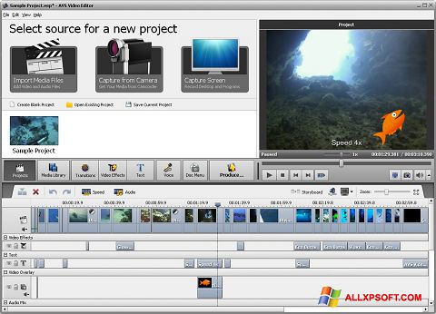 ภาพหน้าจอ AVS Video Editor สำหรับ Windows XP