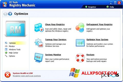 ภาพหน้าจอ Registry Mechanic สำหรับ Windows XP