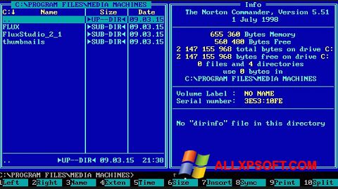ภาพหน้าจอ Norton Commander สำหรับ Windows XP
