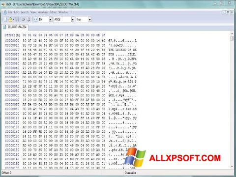 ภาพหน้าจอ HxD Hex Editor สำหรับ Windows XP