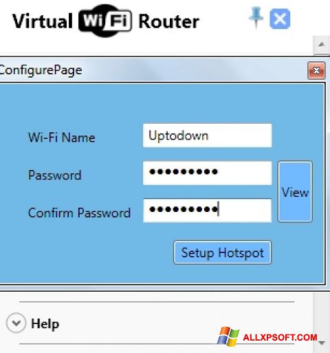 ภาพหน้าจอ Virtual WiFi Router สำหรับ Windows XP
