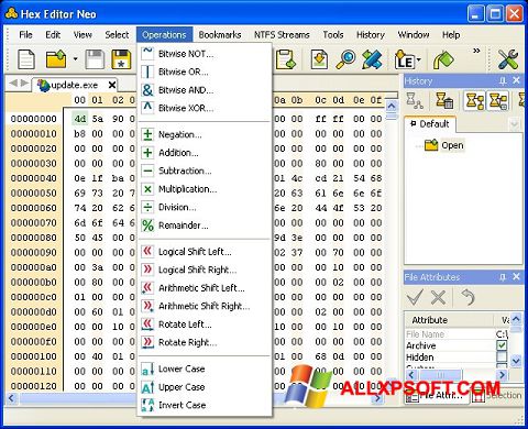 ภาพหน้าจอ Hex Editor Neo สำหรับ Windows XP
