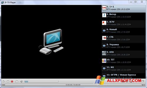 ภาพหน้าจอ IP-TV Player สำหรับ Windows XP