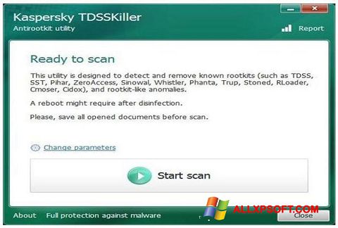 ภาพหน้าจอ Kaspersky TDSSKiller สำหรับ Windows XP