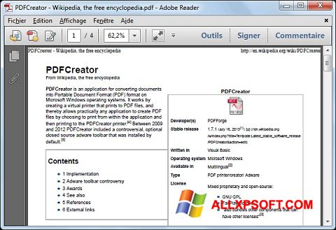 ภาพหน้าจอ PDFCreator สำหรับ Windows XP
