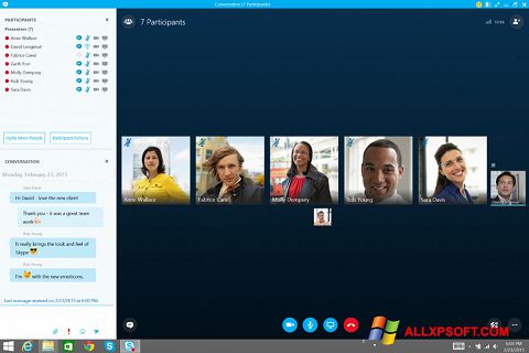 ภาพหน้าจอ Skype for Business สำหรับ Windows XP