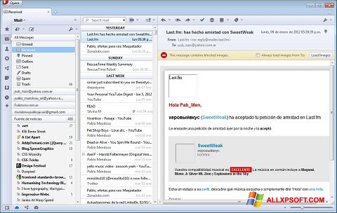 ภาพหน้าจอ Opera Mail สำหรับ Windows XP