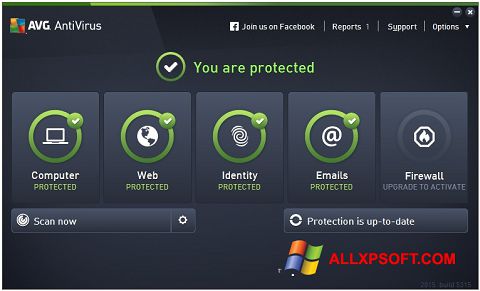 ภาพหน้าจอ AVG AntiVirus Pro สำหรับ Windows XP