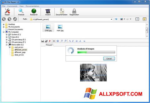 ภาพหน้าจอ RS File Recovery สำหรับ Windows XP