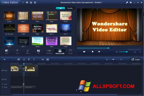 ภาพหน้าจอ Wondershare Video Editor สำหรับ Windows XP