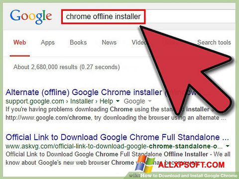 ภาพหน้าจอ Google Chrome Offline Installer สำหรับ Windows XP
