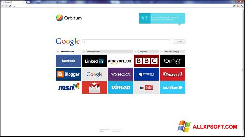 ภาพหน้าจอ Orbitum สำหรับ Windows XP