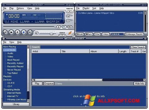 ภาพหน้าจอ Winamp Lite สำหรับ Windows XP