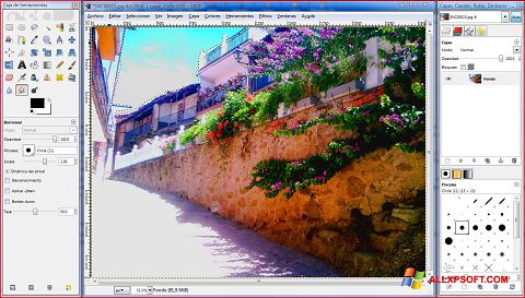 ภาพหน้าจอ GIMP สำหรับ Windows XP