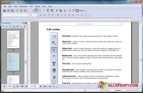 ภาพหน้าจอ Infix PDF Editor สำหรับ Windows XP