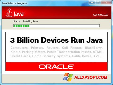 ภาพหน้าจอ Java Runtime Environment สำหรับ Windows XP