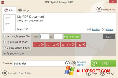 ภาพหน้าจอ PDF Split and Merge สำหรับ Windows XP