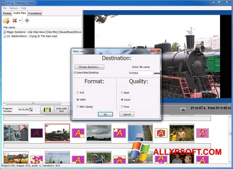ภาพหน้าจอ Bolide Slideshow Creator สำหรับ Windows XP