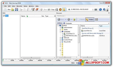 ภาพหน้าจอ Nero Burning ROM สำหรับ Windows XP