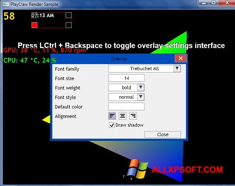 ภาพหน้าจอ PlayClaw สำหรับ Windows XP