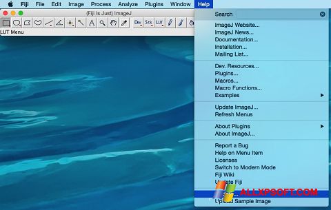 ภาพหน้าจอ ImageJ สำหรับ Windows XP