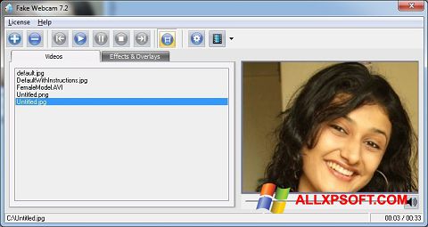 ภาพหน้าจอ Fake Webcam สำหรับ Windows XP