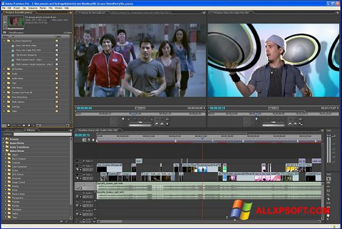 ภาพหน้าจอ Adobe Premiere Pro สำหรับ Windows XP