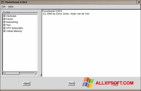 ภาพหน้าจอ PowerTweak สำหรับ Windows XP