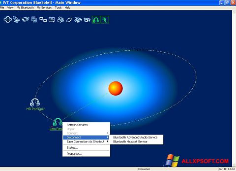 ภาพหน้าจอ BlueSoleil สำหรับ Windows XP