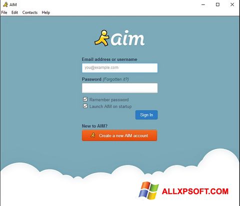 ภาพหน้าจอ AOL Instant Messenger สำหรับ Windows XP