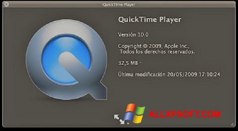 ภาพหน้าจอ QuickTime สำหรับ Windows XP