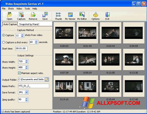 ภาพหน้าจอ SnapShot สำหรับ Windows XP
