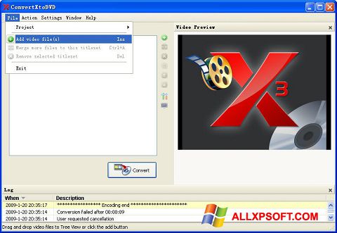 ภาพหน้าจอ ConvertXToDVD สำหรับ Windows XP