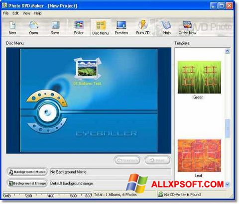 ภาพหน้าจอ DVD Maker สำหรับ Windows XP