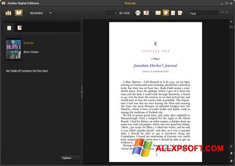 ภาพหน้าจอ Adobe Digital Editions สำหรับ Windows XP