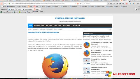 ภาพหน้าจอ Mozilla Firefox Offline Installer สำหรับ Windows XP