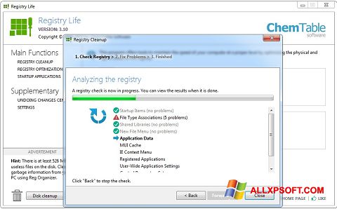 ภาพหน้าจอ Registry Life สำหรับ Windows XP