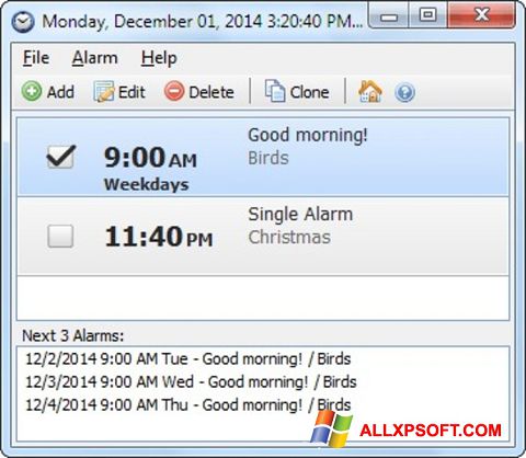 ภาพหน้าจอ Free Alarm Clock สำหรับ Windows XP