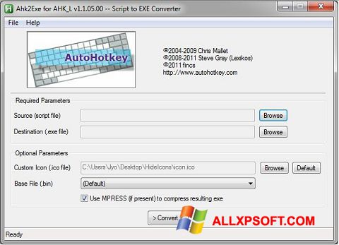 ภาพหน้าจอ AutoHotkey สำหรับ Windows XP