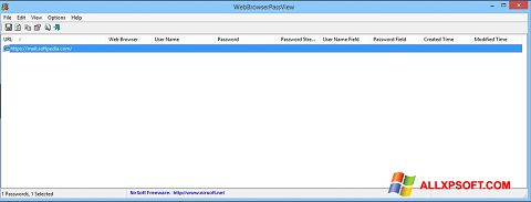 ภาพหน้าจอ WebBrowserPassView สำหรับ Windows XP