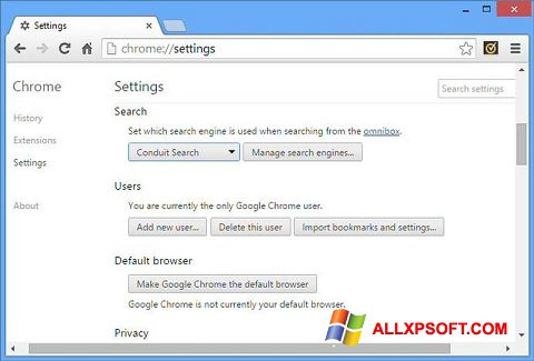 ภาพหน้าจอ Chrome Cleanup Tool สำหรับ Windows XP