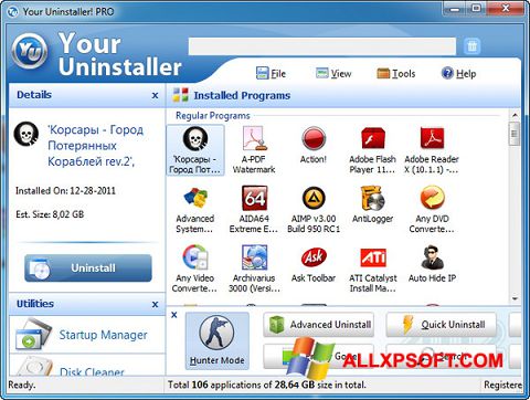 ภาพหน้าจอ Your Uninstaller สำหรับ Windows XP