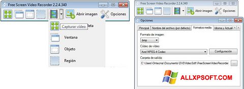 ภาพหน้าจอ Free Screen Video Recorder สำหรับ Windows XP