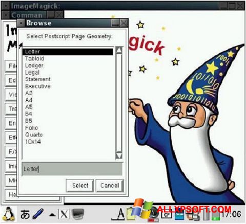 ภาพหน้าจอ ImageMagick สำหรับ Windows XP