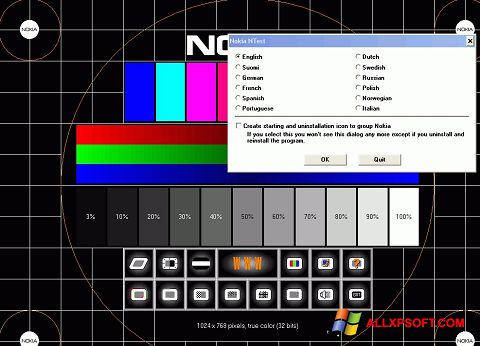 ภาพหน้าจอ Nokia Monitor Test สำหรับ Windows XP