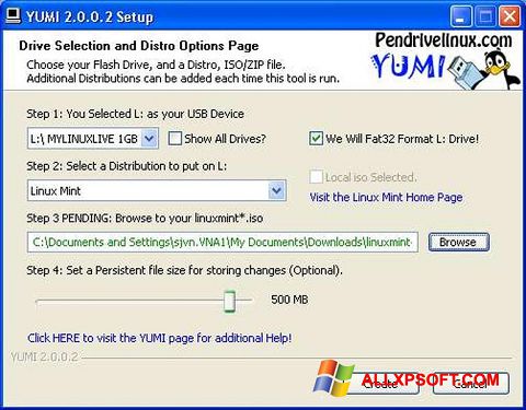 ภาพหน้าจอ YUMI สำหรับ Windows XP
